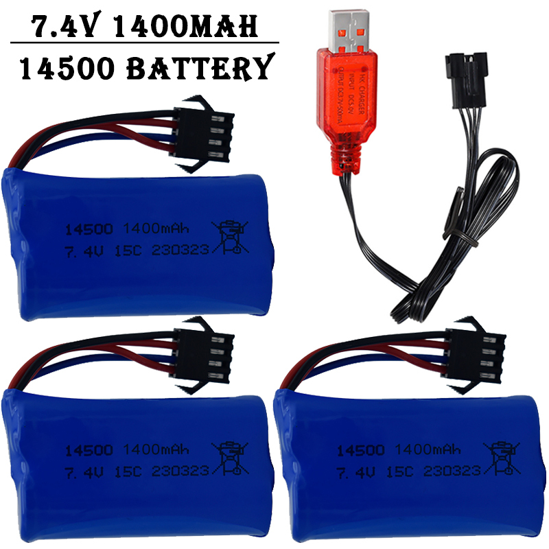 Shelly Plug - Baterai Lithium-Ion 7.4V 1400MAh 14500/dengan Steker