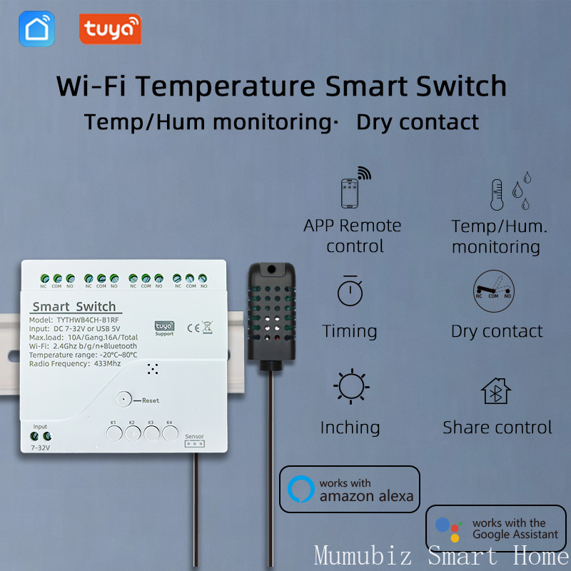 Tuya Smart 7-32v WiFi 4 Channe - Tuya 4 Channel ulasan dan harga